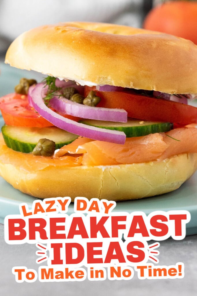 lazy day breakfast ideas - Smoked Salmon Bagel with Veggies copy