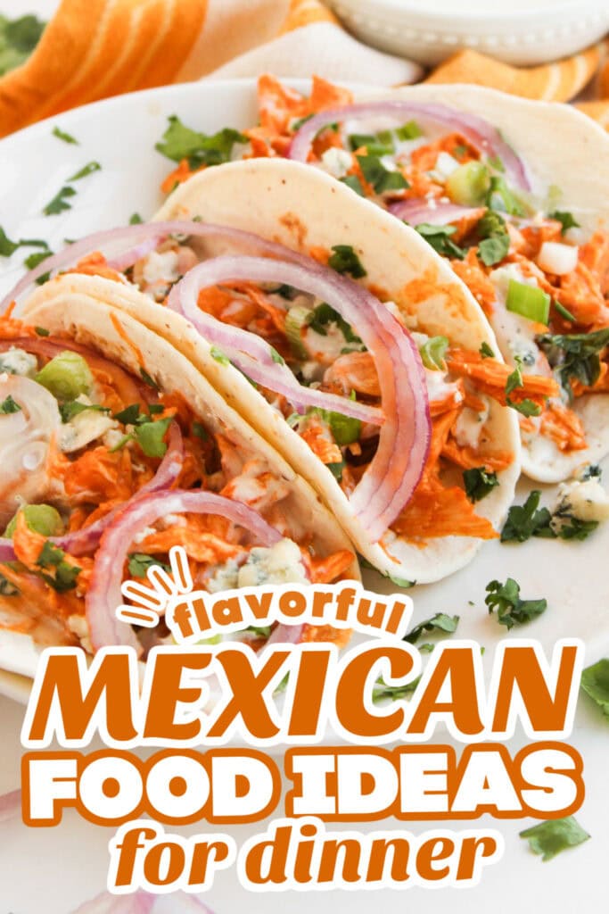mexican food recipes- Spicy Cheesy Buffalo Chicken Tacos