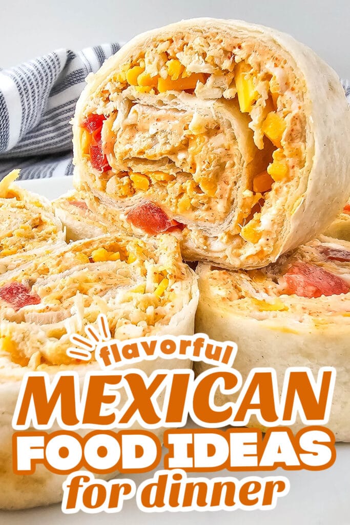 mexican food recipes- Tasty Tortilla Chicken Taco Pinwheels