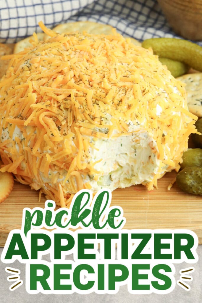 pickle appetizer recipes - Cheddar Pickle Cheese Ball copy