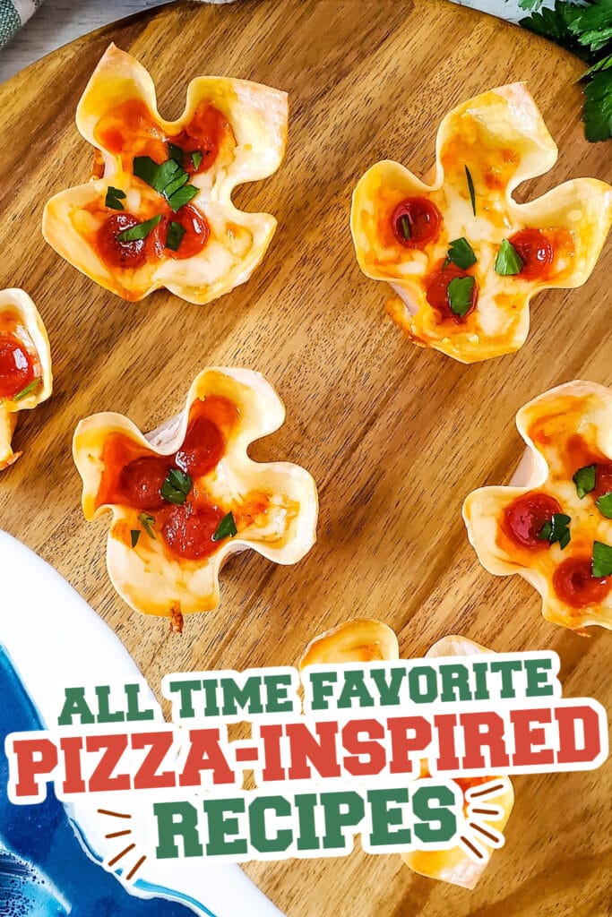 pizza inspired recipes - Pizza Wonton Cups