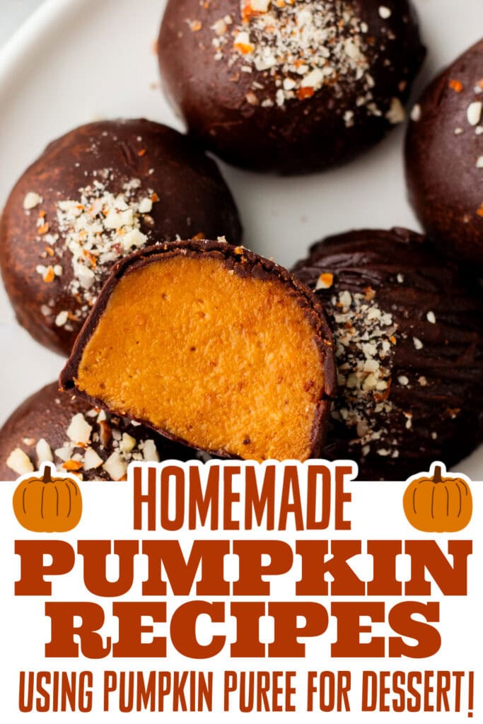 pumpkin recipes using pumpkin puree - Dark Chocolate Pumpkin Truffles copy
