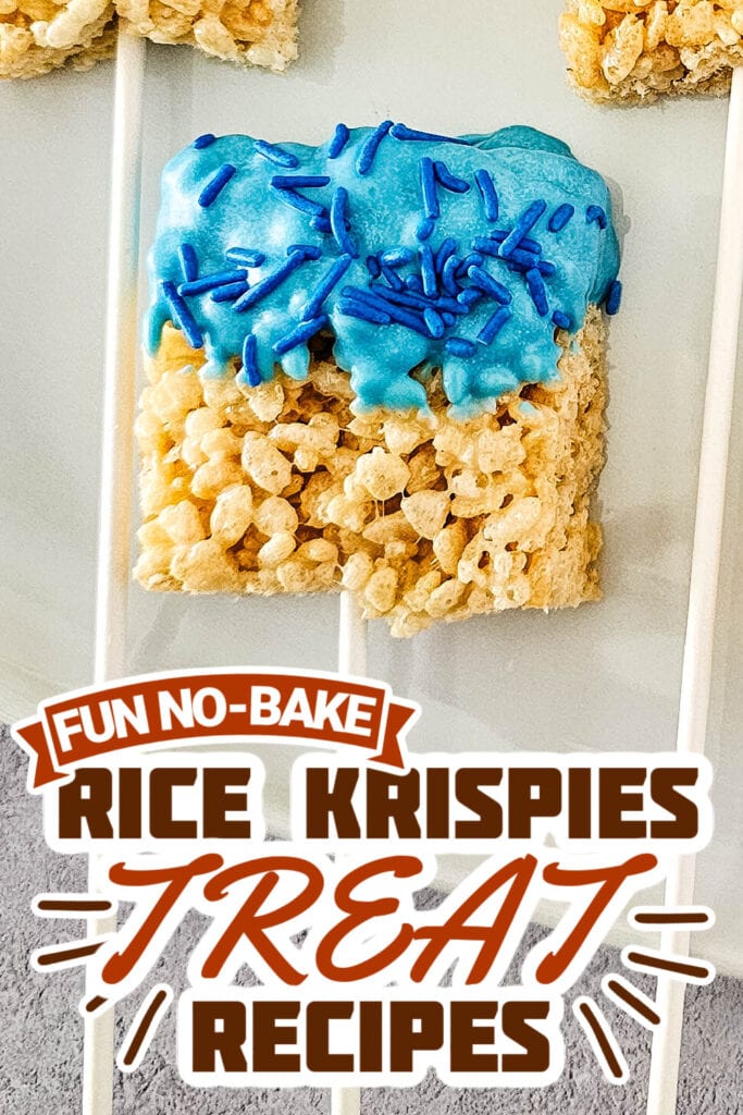 rice krispie treat recipes -Blue Candy Coated Krispies Pops