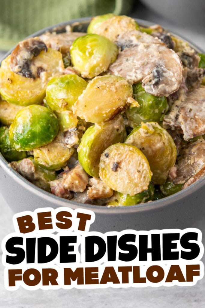 side dishes for meatloaf - Creamy Brussels Sprouts with Pancetta copy