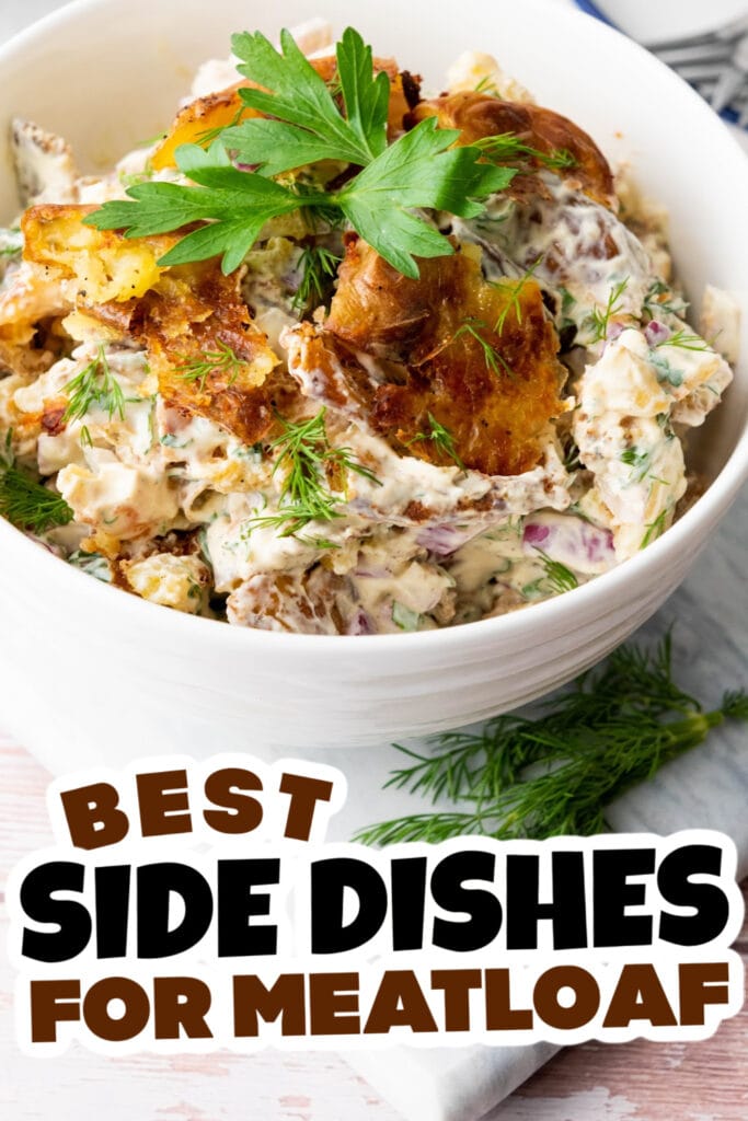 side dishes for meatloaf - Smashed Potato Salad copy