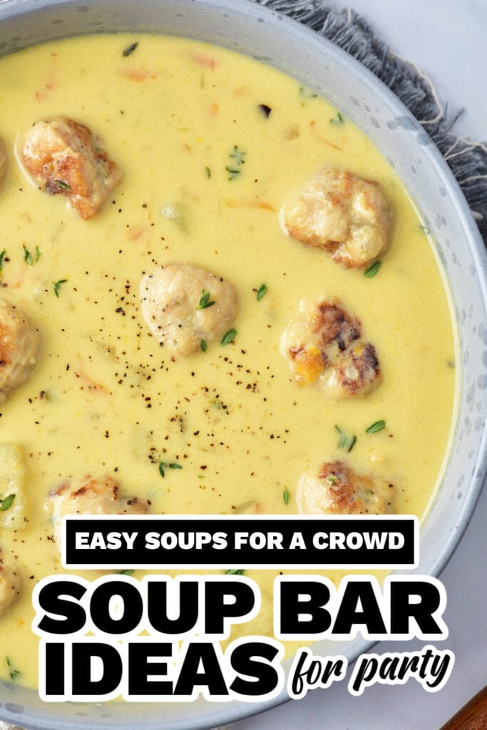 soup bar ideas - Cheesy Turkey Meatball Soup copy