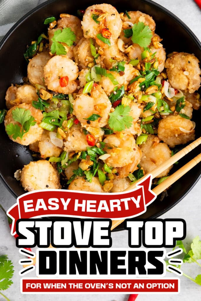 stove top dinners - Crispy Chinese Salt and Pepper Shrimp