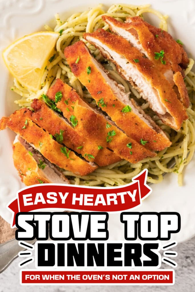 stove top dinners - Crispy Lemon Garlic Chicken Spaghetti