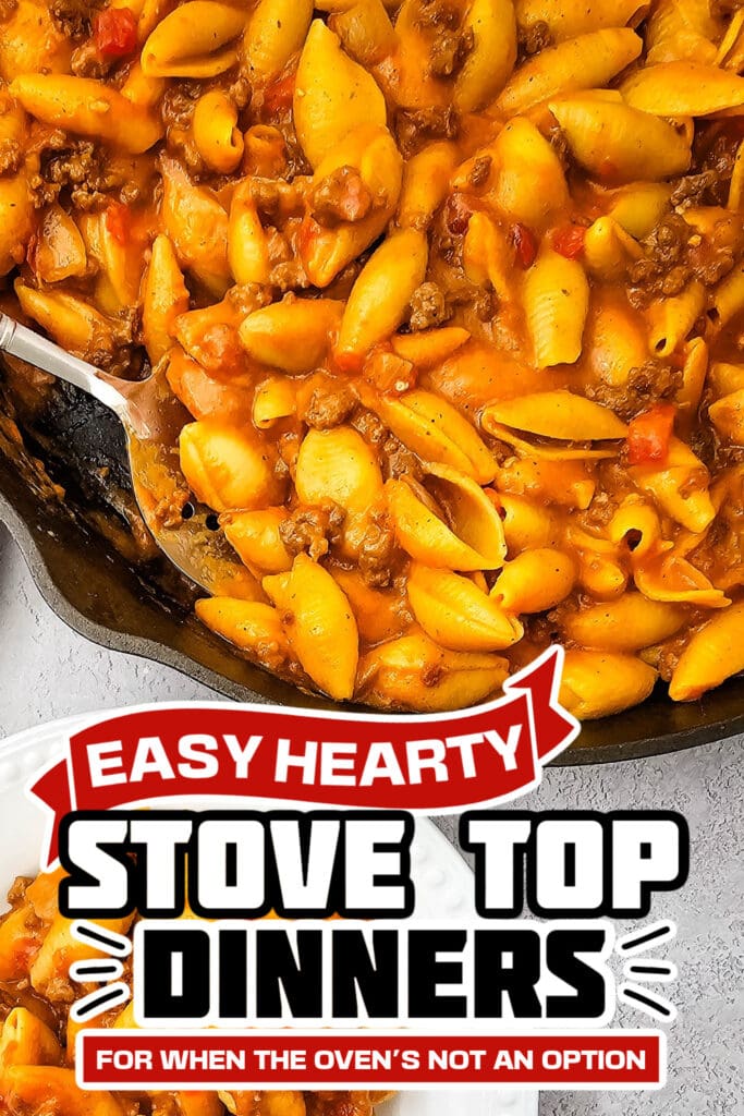 stove top dinners - One Pan Cheeseburger Pasta