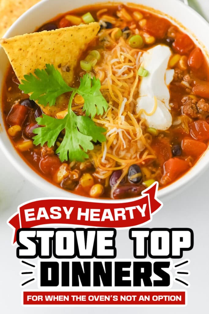 stove top dinners - One-Pot Beef Taco Soup with Beans