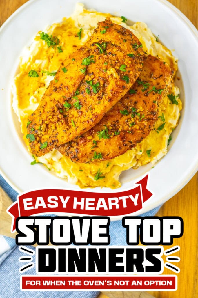 stove top dinners - Saucy Garlic Herb Chicken Skillet
