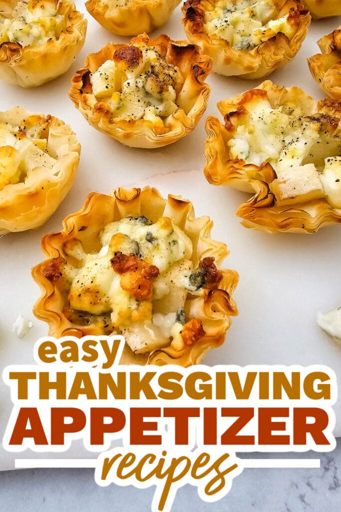 thanksgiving appetizer recipes - Blue Cheese and Pear Phyllo Bites