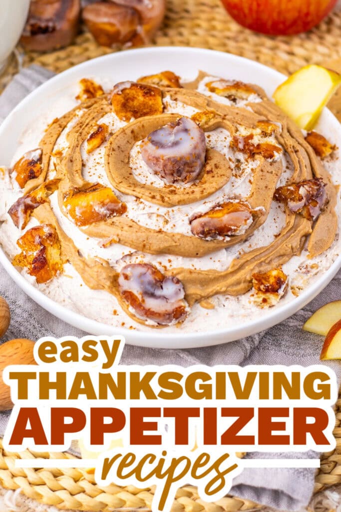 thanksgiving appetizer recipes -Cinnamon Roll Dip