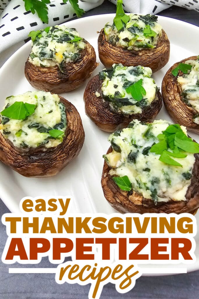 thanksgiving appetizer recipes - Creamy Spinach and Ricotta Stuffed Mushrooms