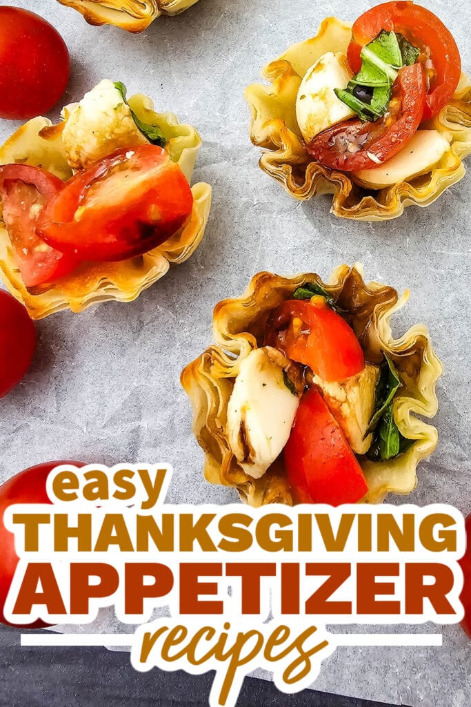 thanksgiving appetizer recipes - Mini Caprese Cups