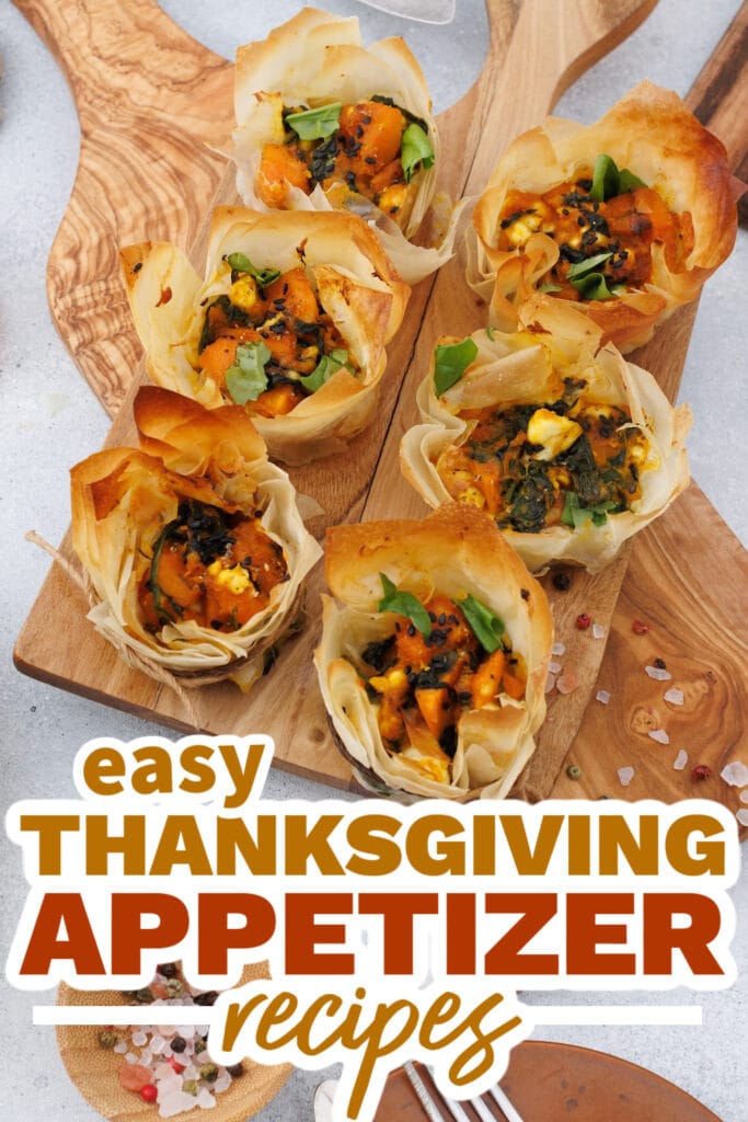 thanksgiving appetizer recipes - Pumpkin Feta Phyllo Cups