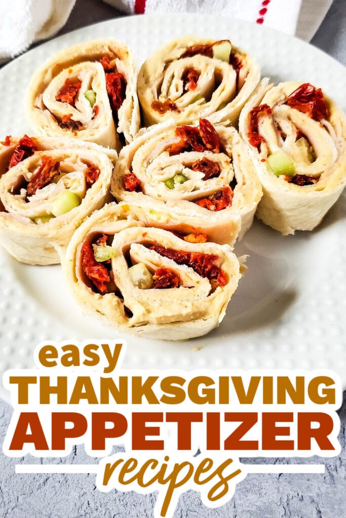 thanksgiving appetizer recipes - Turkey Hummus Pinwheels