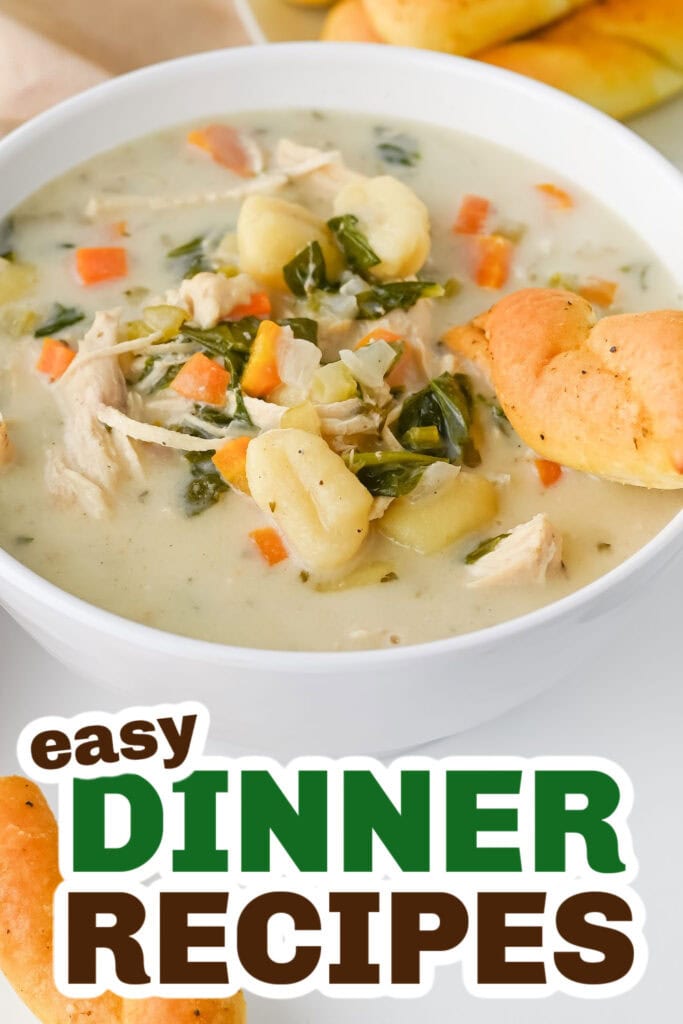 Easy Dinner Ideas-Crockpot chicken gnocchi soup