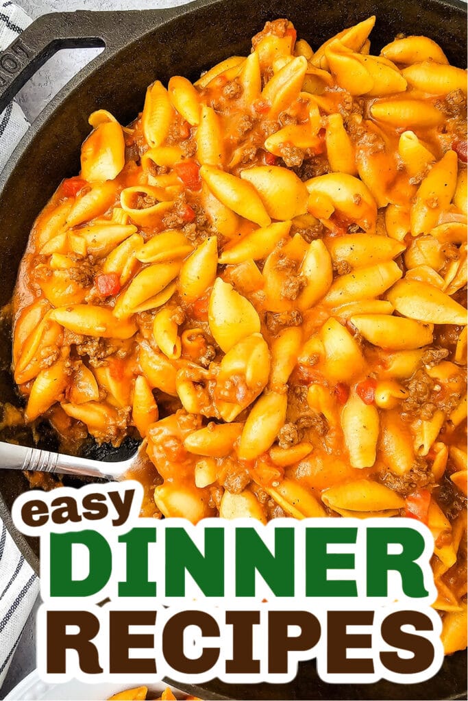 Easy Dinner Ideas-One Pan Cheeseburger Pasta