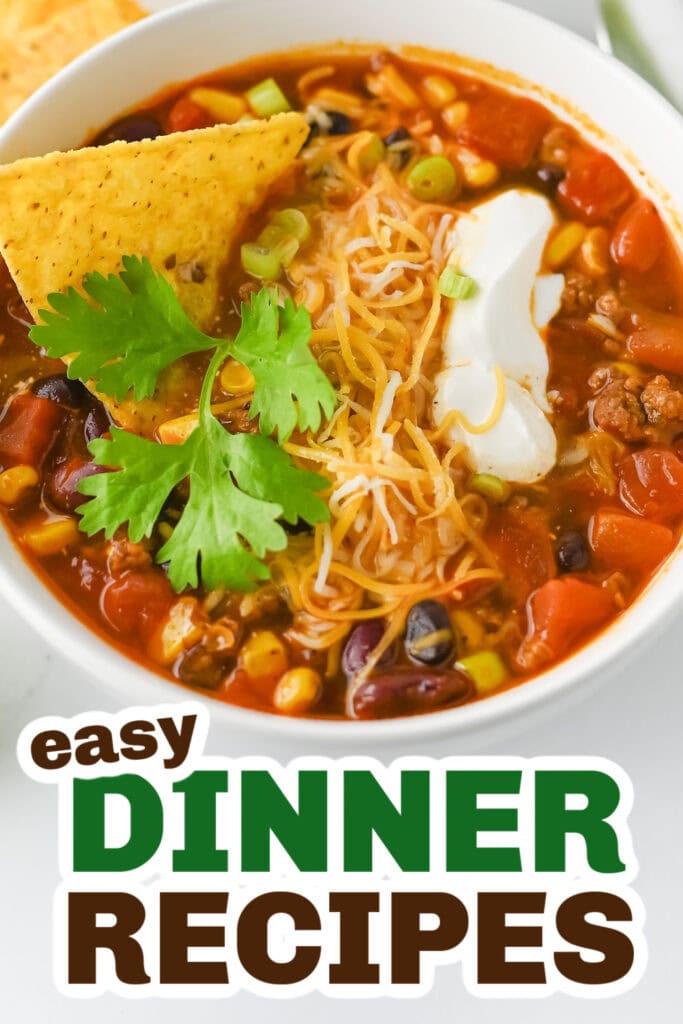 Easy Dinner Ideas-One-Pot Beef Taco Soup with Beans