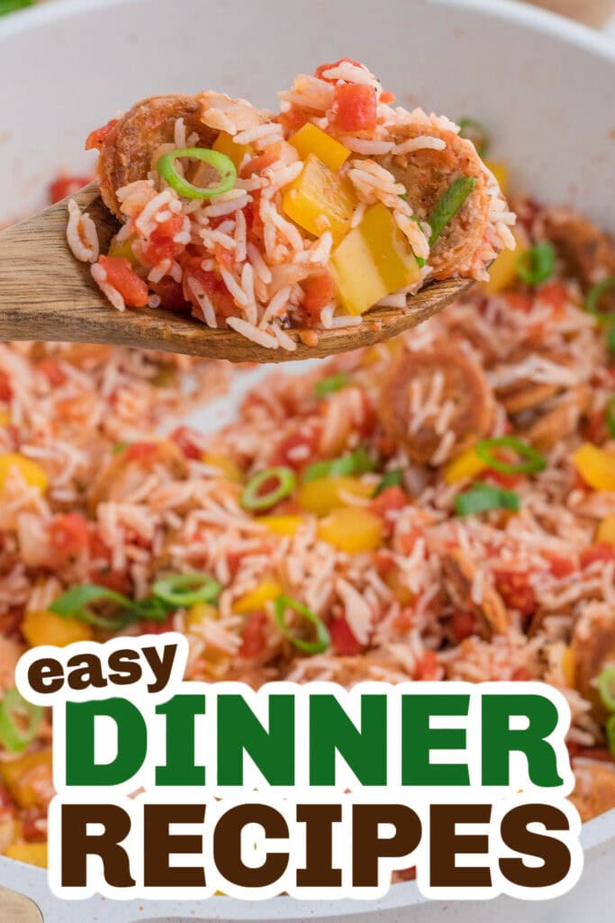 Easy Dinner Ideas-One Pot Cajun Chicken Sausage and Rice Casserole