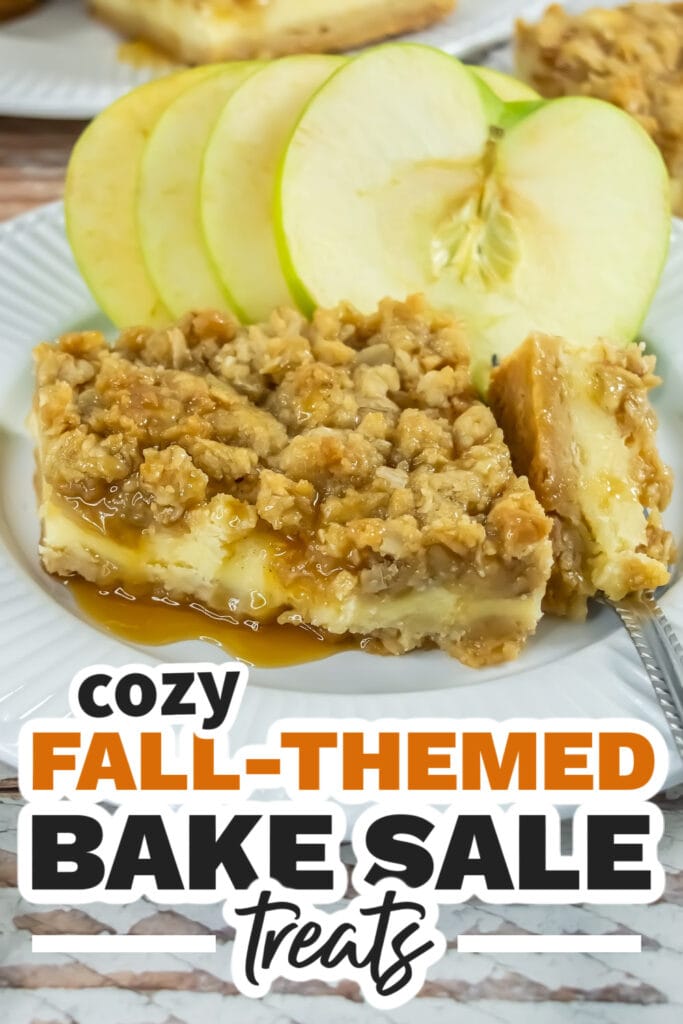 Fall Bake Sale Treats- Caramel Apple Cheesecake with Cinnamon