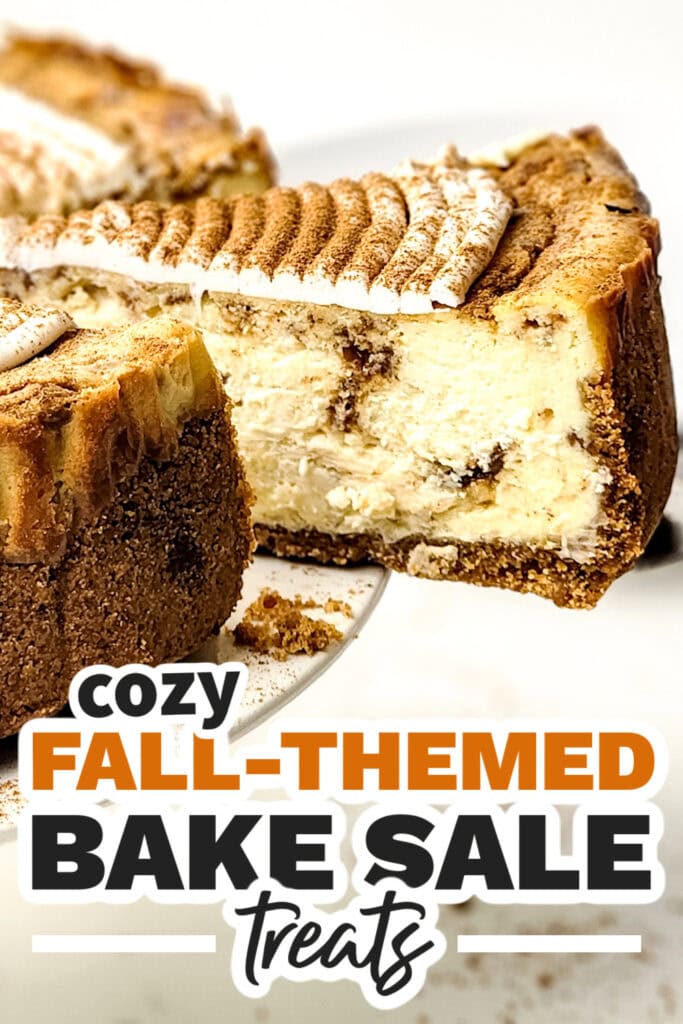 Fall Bake Sale Treats- Creamy Cinnamon Roll Cheesecake