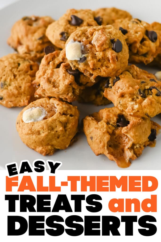Fall Treats and Desserts-Soft Pumpkin S'mores Cookies copy