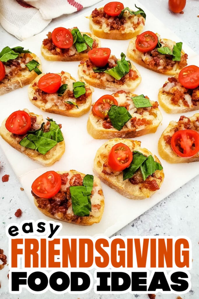 Friendsgiving Food Ideas-Bacon-Topped BLT Crostini