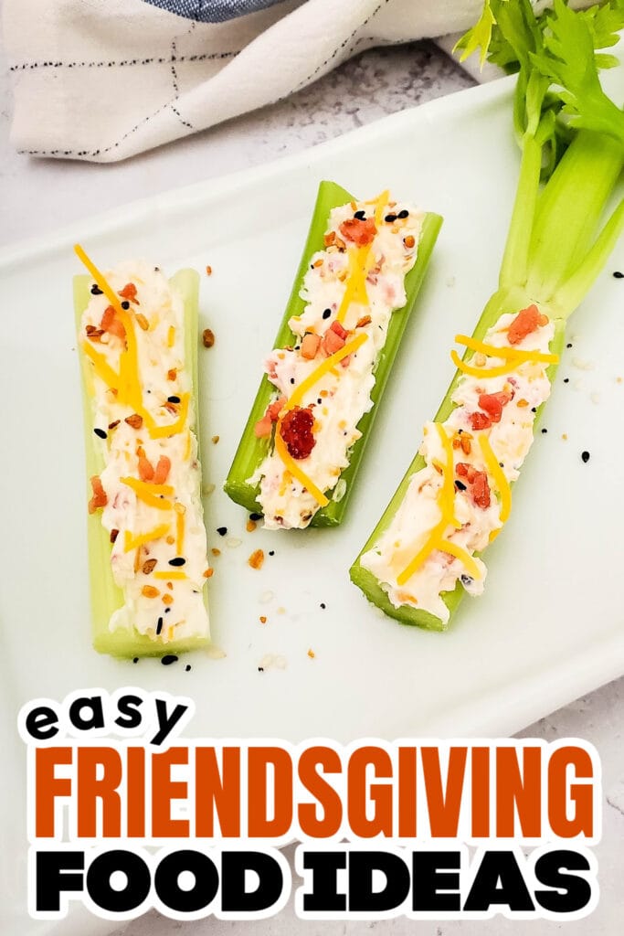 Friendsgiving Food Ideas-Bacon and Cheese Stuffed Celery