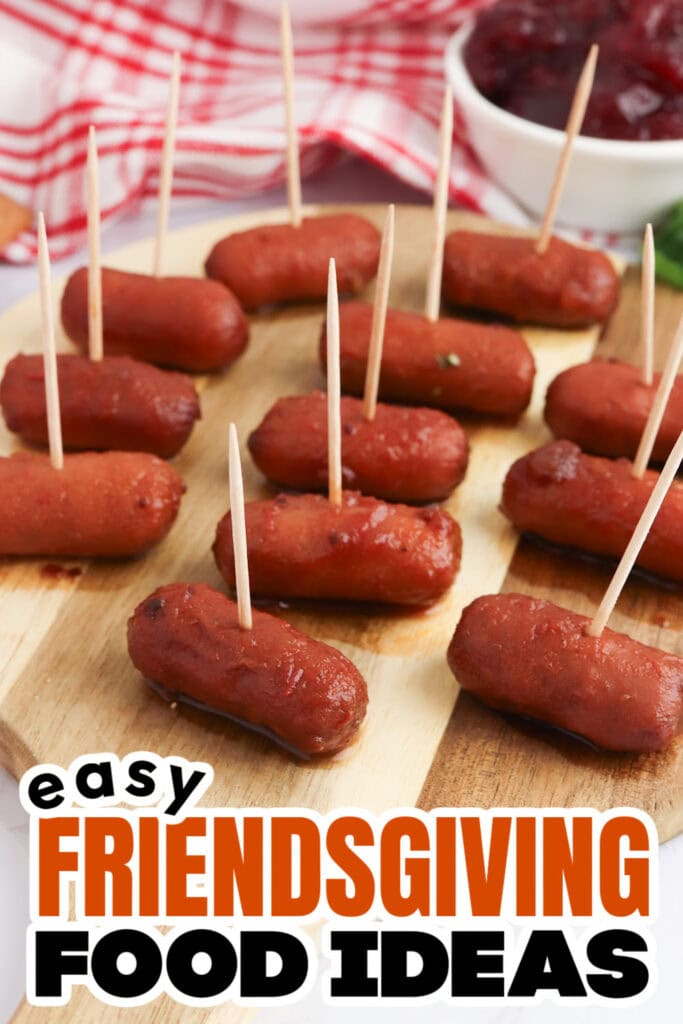 Friendsgiving Food Ideas-Cranberry Cocktail Sausages