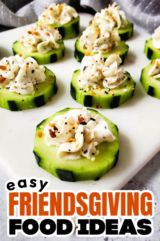 Friendsgiving Food Ideas-Everything Bagel Cucumber Bites