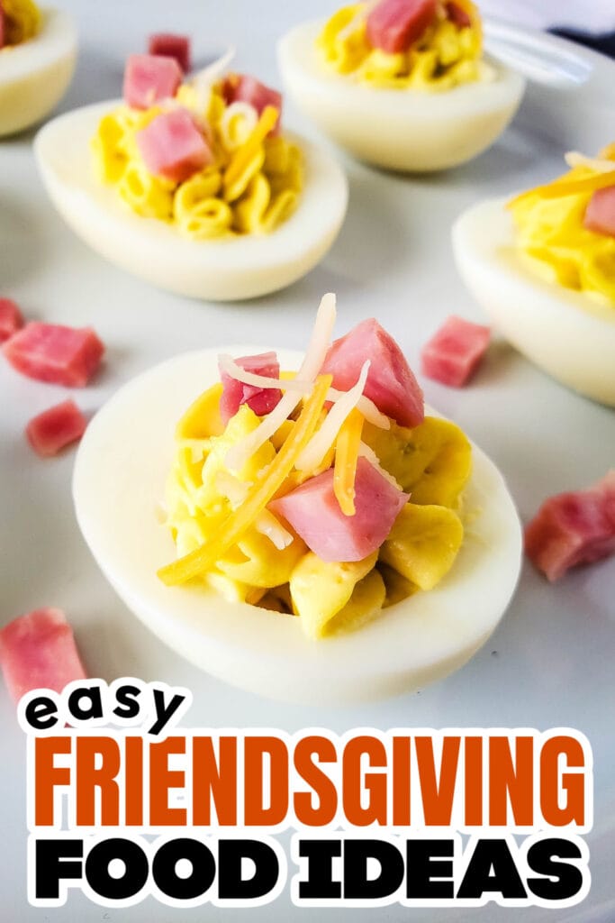 Friendsgiving Food Ideas-Ham and Cheese Deviled Egg