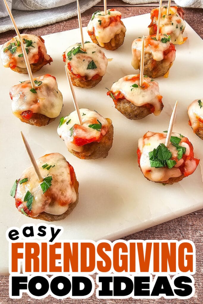 Friendsgiving Food Ideas-Meatball Marinara Bites