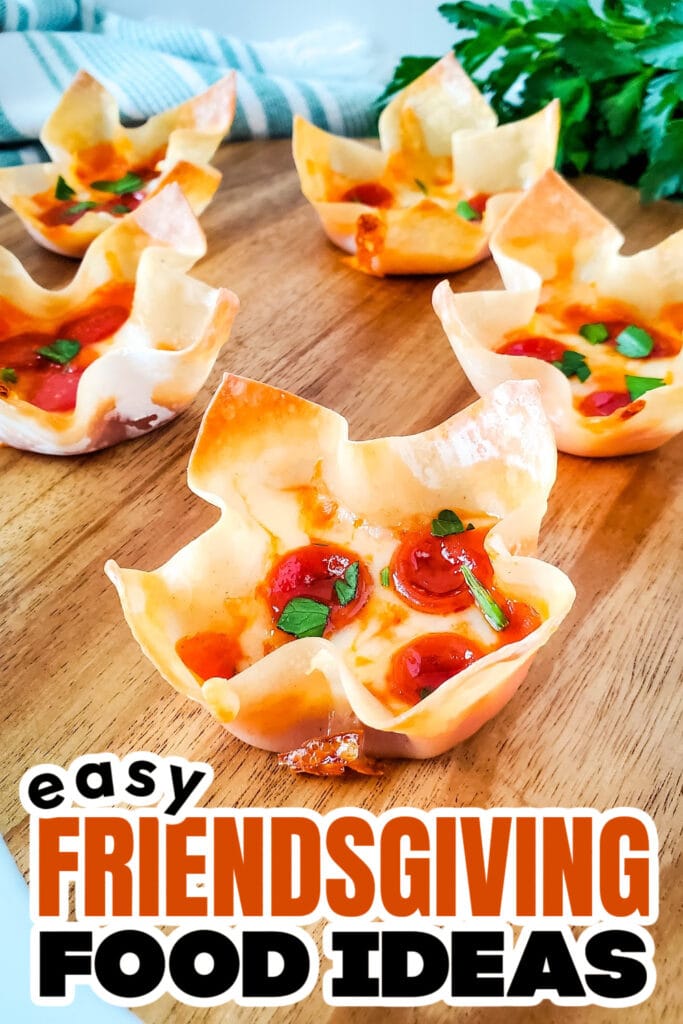 Friendsgiving Food Ideas-Pizza Wonton Cups