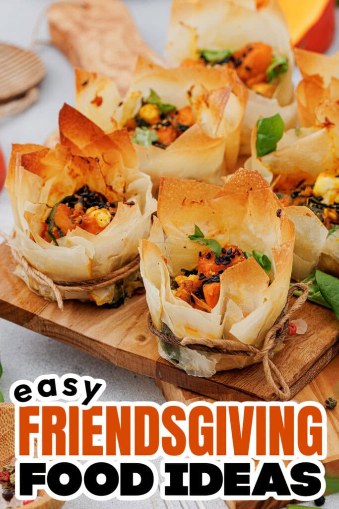 Friendsgiving Food Ideas-Pumpkin Feta Phyllo Cups