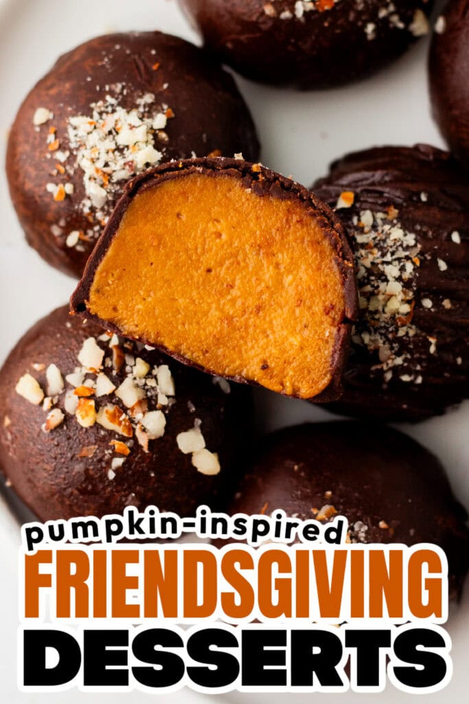 Pumpkin-Inspired Friendsgiving Dessert- Dark Chocolate Pumpkin Truffles
