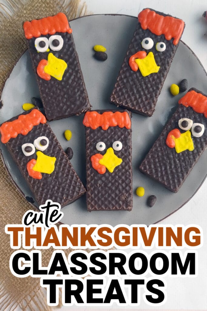 Thanksgiving Classroom Treats-Chocolate Bar Turkeys