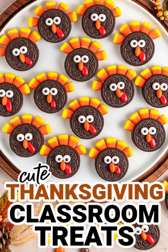 Thanksgiving Classroom Treats-Oreo Turkey Cookies