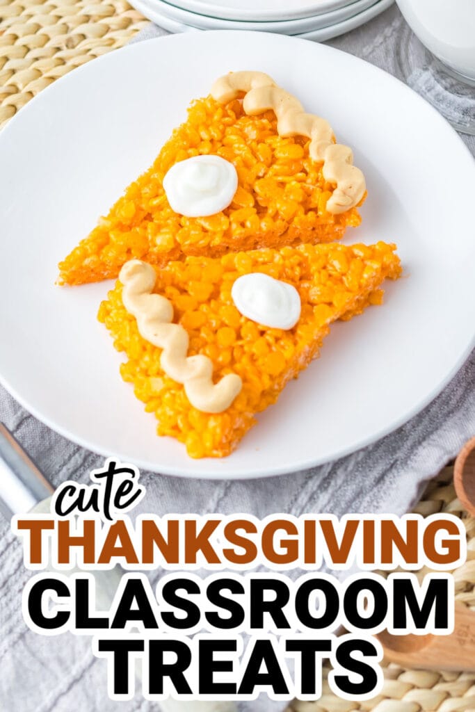 Thanksgiving Classroom Treats-Pumpkin Pie Rice Krispies