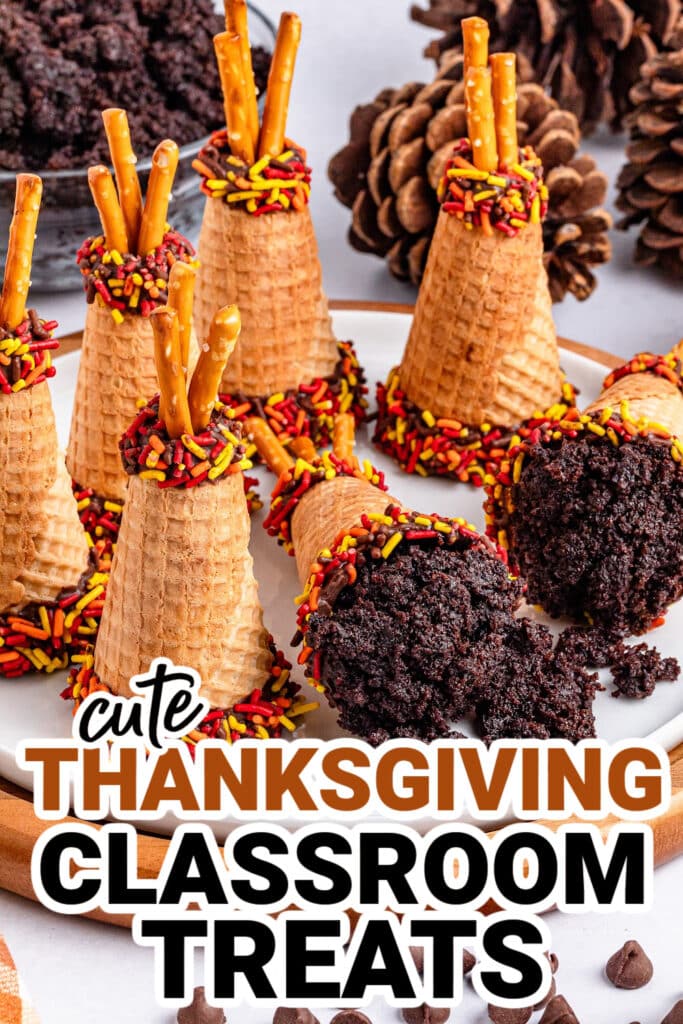 Thanksgiving Classroom Treats-Sugar Cone Teepees