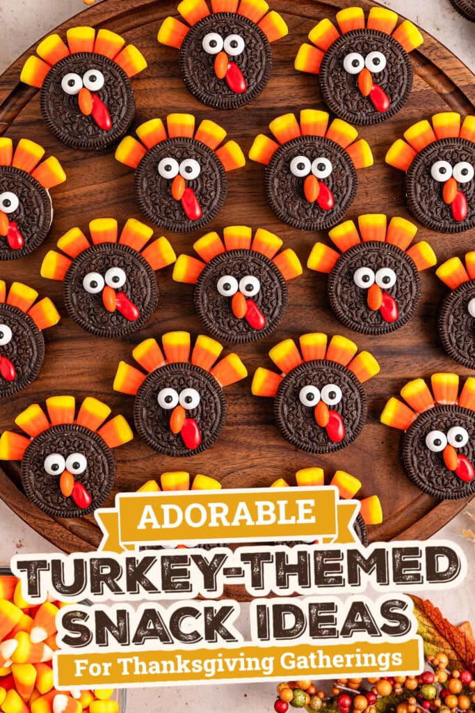 Turkey-Themed Snacks-Cute Chocolate Oreo Turkeys
