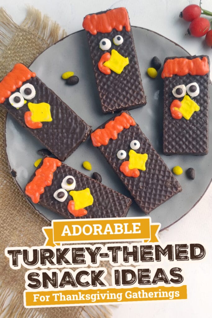 Turkey-Themed Snacks-Cute Turkey Chocolate Bars