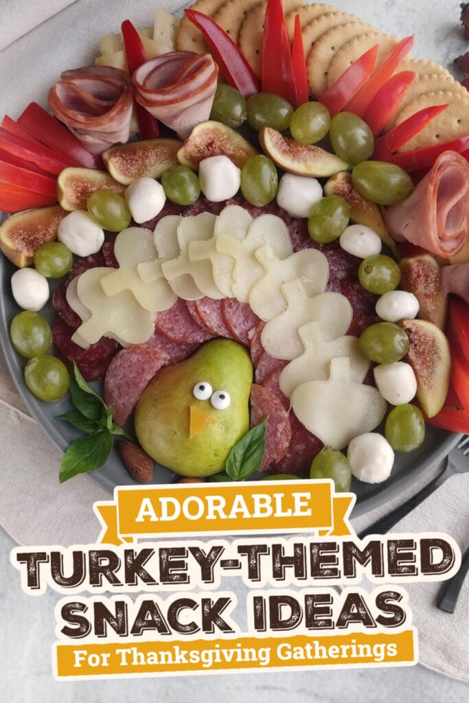 Turkey-Themed Snacks-Thanksgiving Turkey Charcuterie Board