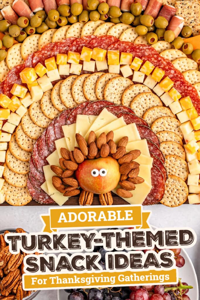 Turkey-Themed Snacks-Thanksgiving Turkey Snack Board