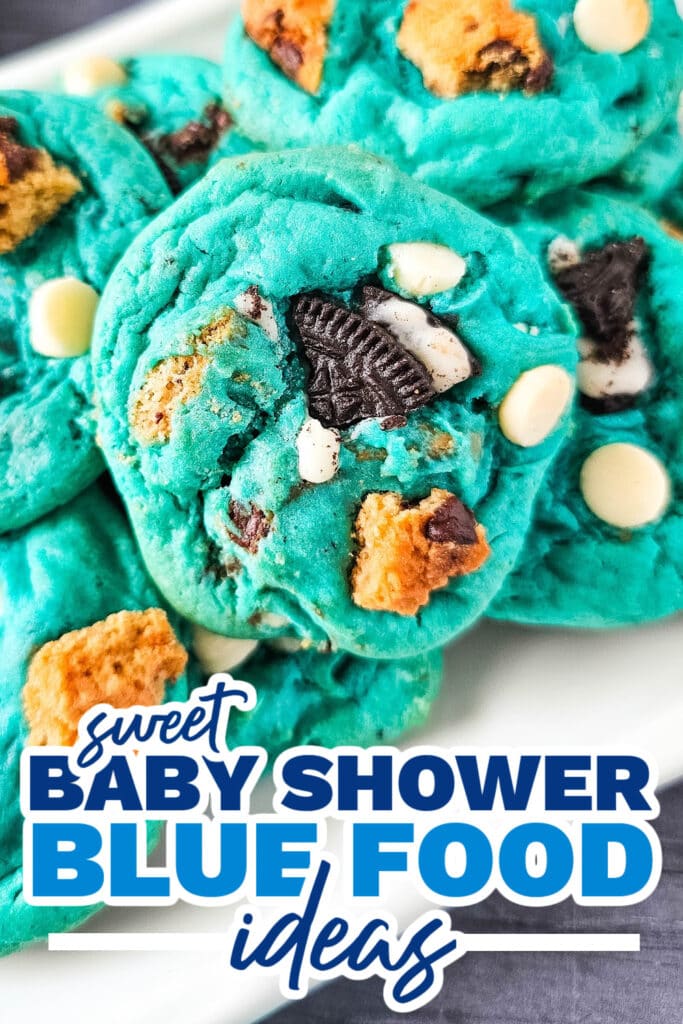 blue baby shower food ideas - Cookie Monster Cake Mix copy