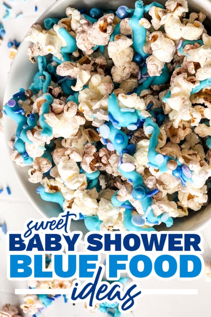 blue baby shower food ideas - Little Mermaid Popcorn copy