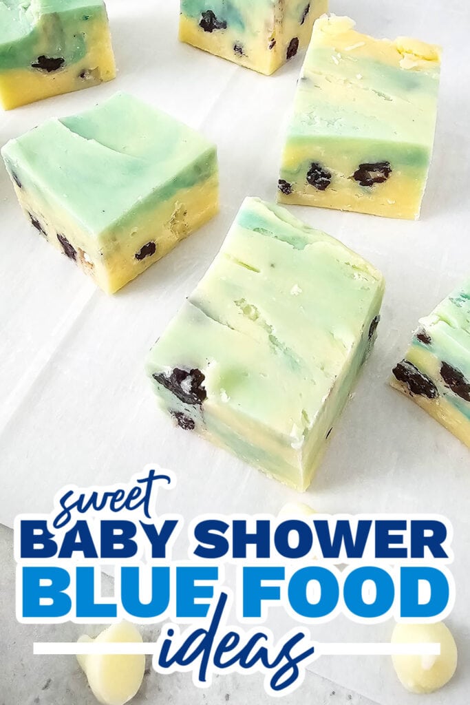 blue baby shower food ideas - Sweet and Creamy Blueberry Fudge copy