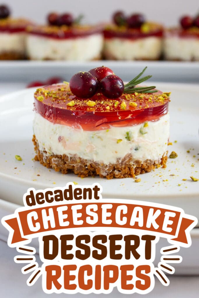 cheesecake recipes -Pistachio Cranberry Cheesecakes