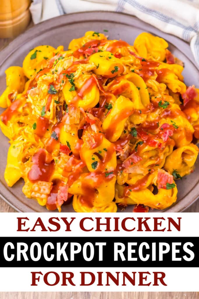 chicken crockpot recipes - Slow Cooker Cheesy BBQ Bacon Chicken Tortellini copy
